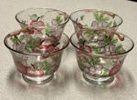 Rare, Vintage Set Of 4 Hand Painted Fruit, Salad, Bowl, Drink Glasses,. Fixed Price $21.99.