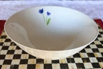 Crate & Barrel Anna Artistry 9.5" Serving Bowl Bone China Germany Blue Flowe. Fixed Price $69.99.