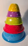 Zak Designs Confetti Nesting Mixing Bowls Set Of 5 Multicolor Melamine Free S&h. Fixed Price $99.99.
