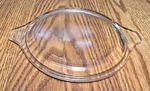 Vintage Pyrex 470-C Clear Borosilicate Glass Tab Handle Lid. Fixed Price $12.00.