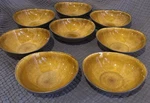 8 Pier 1 Imports Tiger Eye Oval Stoneware Soup Cereal Bowls Reactive Glaze Euc. Fixed Price $110.00.
