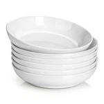 Dowan Pasta 32OZ, Large Salad Bowls, White Set Of 6, Porcelain. Fixed Price $44.60.