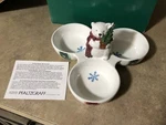 Pfaltzgraff Snow Bear 3 Section Serving Snack Tray New Box. Fixed Price $36.53.