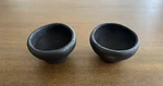 Black Clay Pottery Source Dipping Bowl Hand Crafted Set Of Two- New. Fixed Price $35.00.