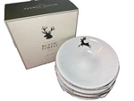 Pottery Barn Rustic Forest Stag Bowls 4 Pc Set Deer Buck Stoneware 7" Nib. Fixed Price $97.77.