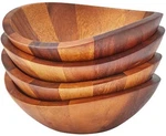 Nambe Braid Collection Individual Salad Bowls, Set Of 4, Acacia Wood - Brown. Fixed Price $78.00.