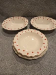 W.s. George China Soup (2) Dessert Saucer - Set Of 4 Total Red Floral. Fixed Price $30.00.