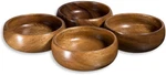 4 Pcs Natural Acacia Wooden Bowls Handcarved Calabash Small Dip Tray Round. Fixed Price $29.36.