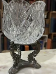 Shannon Lead Crystal Bowl / Candle Godinger Silver Art Company Base 7.25". Fixed Price $25.00.