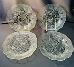 Set Of 4 Pasari Livia Indonesia Frosted Rose Glass Rimmed Soup Bowls 9" - Mint. Fixed Price $24.99.