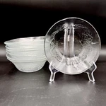Cristal Arques Gourmande Clear Pressed Glass 6" Fruit Design Bowls SET/8 Vtg. Fixed Price $48.00.