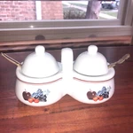 Houston Harvest Gift Products Ceramic Jam Jelly Server Set W/handle, Spoons. Fixed Price $20.00.