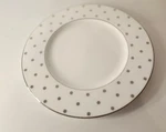 Kate Spade Larabee Road Platinum 9 3/8" Accent Plate By Lenox White W/ Polka Dot. Fixed Price $25.00.