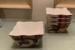 222 Fifth Yuletide Celebration Square Bowls Set Of 4 Christmas Holly Ribbon. Fixed Price $30.16.
