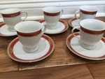 5 Sets Royal Scotland Gorgeous RZS10 Red Gold Filigree Cup Saucer Mint. Fixed Price $47.99.