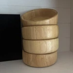 Vintage "1994" Winsome Wood Natural Solid Piece Salad Bowl Set Nwt. Fixed Price $32.00.