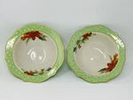 2 Pioneer Woman Holiday Charm 8.3IN Stoneware Footed Bowl Green Christmas Holly. Fixed Price $37.59.