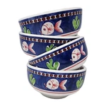 Vietri Melamine Campagna Pesce Cereal Bowls Fish Border Blue Set Of 4 New. Fixed Price $69.45.