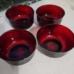 Ruby Red Glass Bowls Set Of 4. Fixed Price $22.00.