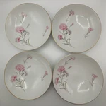 Royal Court Pink Carnation Soup Cereal Bowls Floral Flower Japan Vintage 4 Set. Fixed Price $14.40.