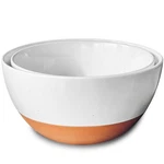 Mora Ceramic Large Mixing Bowls - Set Of 2.5 & 1.6 Qt, Vanilla White. Fixed Price $53.99.