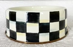 Mackenzie-childs Courtly Check Enamel Cat/dog Pet Dish Bowl 7 Diameter. Fixed Price $65.00.