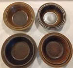 Set Of 4 Vintage Arabia Finland Ruska Rimmed Soup Cereal Bowls Brown. Fixed Price $49.99.