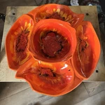 Rare California Pottery Chip & Dip Lazy Susan Set 1960S Mcm - Mint. Fixed Price $99.00.