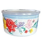 Pioneer Woman 7" Dia. Stoneware Food Storage Container W/lid Brilliant Blooms. Fixed Price $33.92.