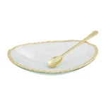 Mud Pie Glass And Gold Dip Bowl Set 7.5 X 1.75 48500278. Fixed Price $39.22.