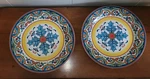 Euro Ceramica Zanzibar Collection Salad Plate Set Of 2 Spanish Floral Design Euc. Fixed Price $11.99.