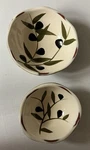 Vintage Bella Cucina Ceramic Olive Leaf Serving Bowl Set (2) X 6 Inches. Fixed Price $36.97.