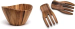Lipper Acacia Wave Serving Bowl & Salad Hands Set, Large 12" Diameter. Fixed Price $87.99.