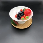 Fine Porcealim Fruit Vase With A10 Inch Bamboo Tray. Fixed Price $94.56.