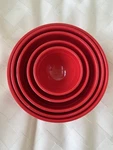 Gourmet Home Products Red Melamine Nesting Bowls, Set Of 5. Fixed Price $14.00.