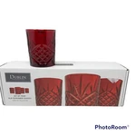 Godinger Old Fashioned Glasses Dublin Collection Ruby Red Crystal 4PC 11OZ.. Fixed Price $35.99.
