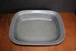 Vtg Bon Chef True Enamel Baking Casserole Dish Stoneware Sandstone Pewter Glow. Fixed Price $140.00.