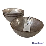 Set Of 4 Akcam Turkish Glass Gold & Silver Glitter Bowls Holiday Shimmer. Fixed Price $35.99.