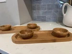 Pampered Chef Bamboo Appetizer Set X 2 Trays And 4 Bowls Not Used. Fixed Price $24.97.