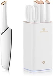 Zeekmuss Knife Set Kitchen With Block 6-PIECE Stainless Steel White. Fixed Price $52.56.