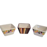 Pampered Chef Simple Additions Tiles Small Ceramic Square Bowl Set Of 3. Fixed Price $34.00.