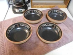 Noritake (4) Desert Fire 1/2" Bowls 8682 Stoneware Excellent Pattern Color!. Fixed Price $59.95.