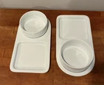 New 4 Pc Bia Cordon Bleu White Soup Bowls & Sandwich Trays (2 Sets) Dishes. Fixed Price $70.00.