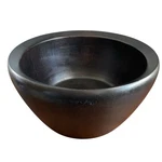 Thomas O'brien Modern Rubberwood Large Bowl Planter 12" Heavy Dark Finish 06'. Fixed Price $24.99.