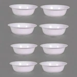 8 Sturdy White Cereal Bowls 6.5" Wide Bpa-free Plastic Good For Midnight Desert. Fixed Price $18.75.