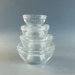 4 Vtg Arcoroc Nested Clear Glass Bowls Set Of France. Fixed Price $14.95.