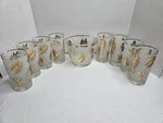 Vintage Glassware Set Libbey Golden Foliage Ice Chip Snack Bowl Frosted. Fixed Price $58.00.