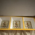 Le Cadeaux Melamine Chip & Dip Bowl Set Yellow Rooster Divided 3 Sections. Fixed Price $12.00.