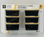 Members Mark Mini Tote Bins Teeny Tiny Storage Container Yellow Lid Lowes Lot 6. Fixed Price $24.99.