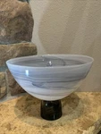 Badash Milky Way Handmade Alabaster Glass Centerpiece Bowl 10 X 7 5/8". Fixed Price $46.74.